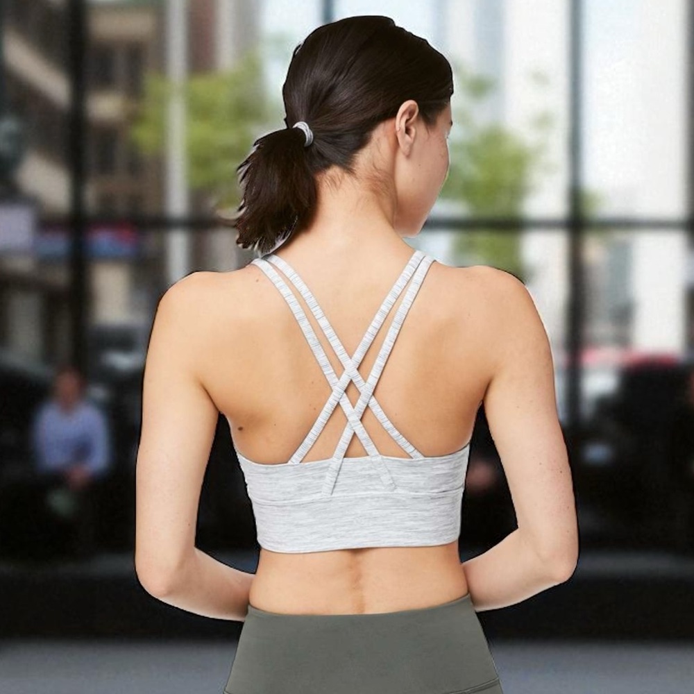Lululemon Energy Bra Long Line in Wee Are From Space Nimbus Battleship Sz 12